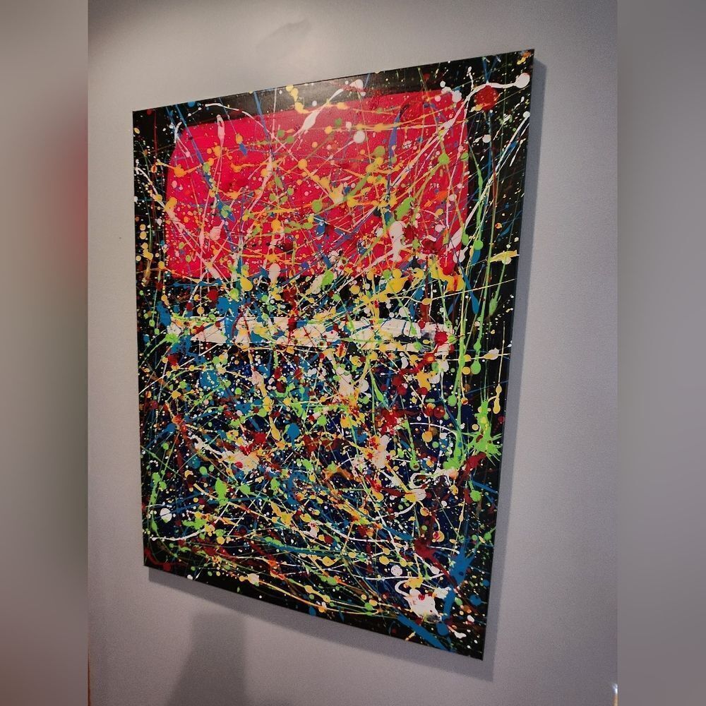 Abstract Splatter Art Canvas - Picture 3 of 5